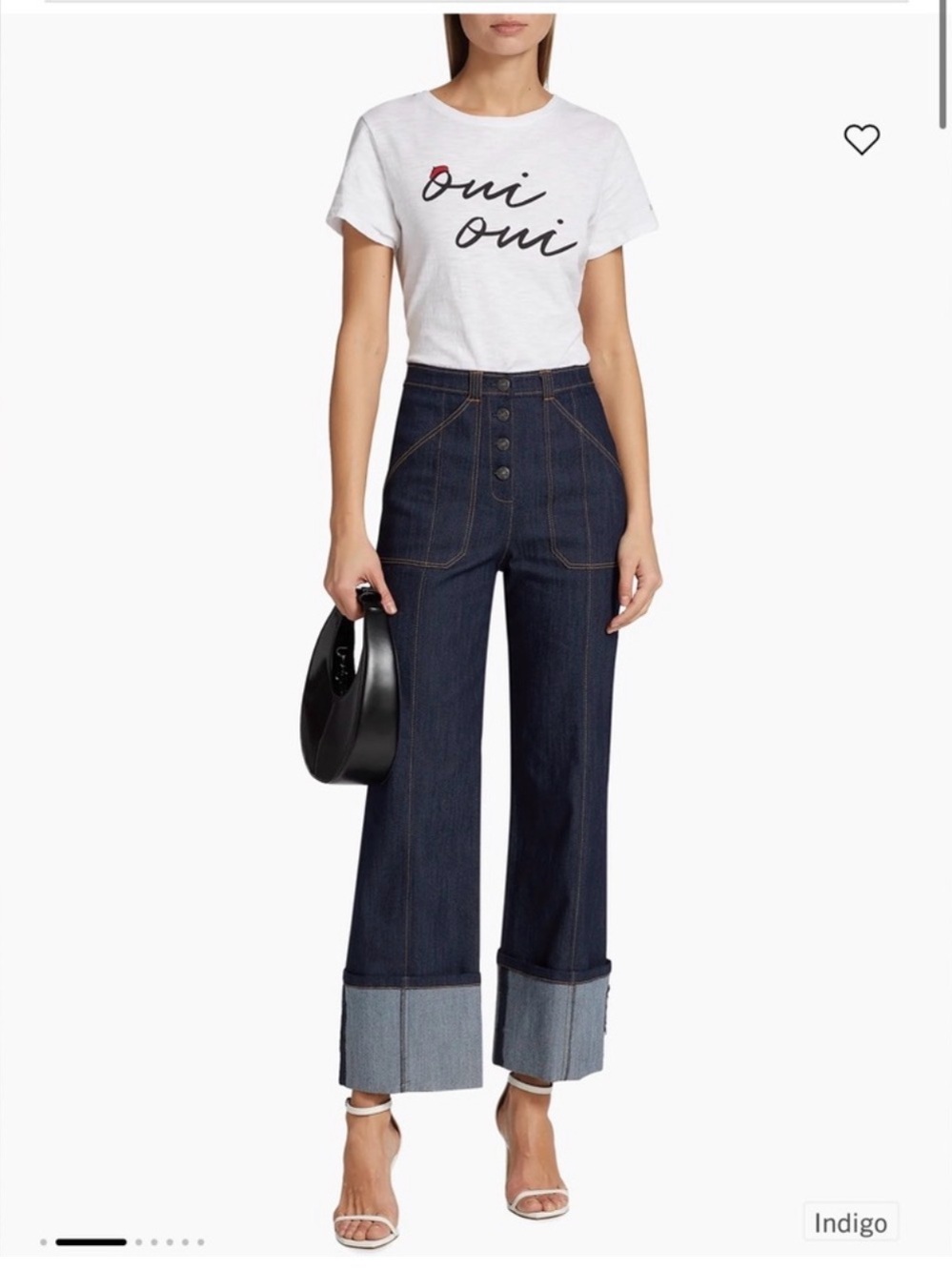 Cinq a Sept Tous Les Jours Benji Cuffed Wide Leg Jeans Denim Size 6